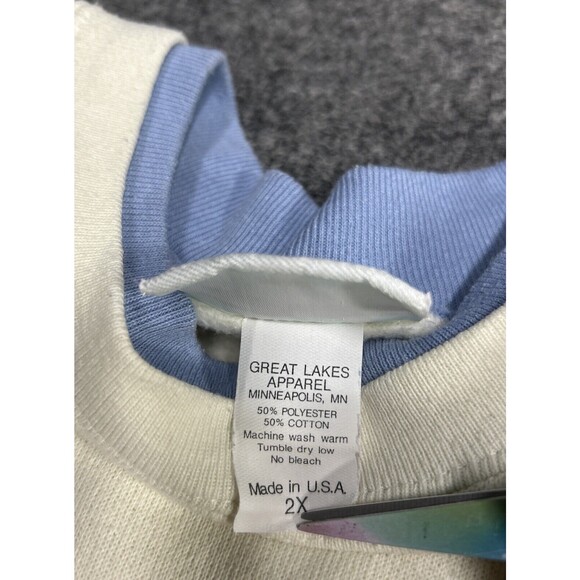 Vintage 90s Double Collared Crewneck Sweater Crocheted Size 2XL - Picture 4 of 9